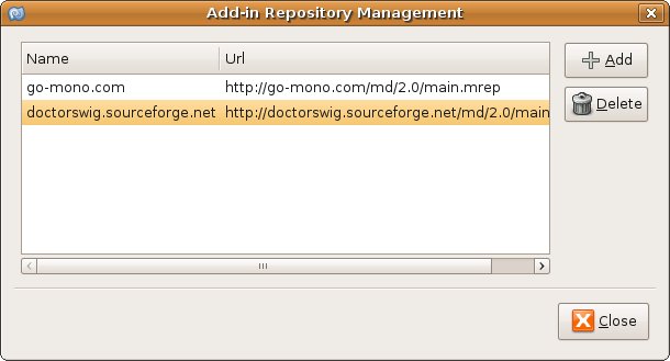 Add New Respository dialog of MonoDevelop